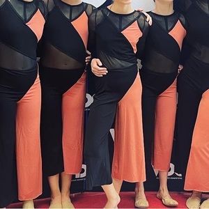 Contemporary Dance Costume - Black and peach - Child Large